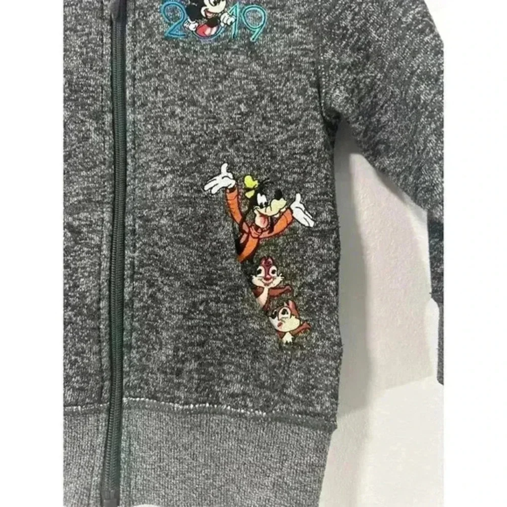 Walt Disney World Parks Youth Lg Hoodie Jacket Mickey Goofy All Embroidered 2019